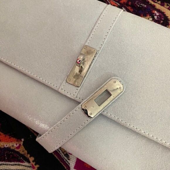 Madeinitalia White Leather Clutch Crossbody Bag - Picture 6 of 7